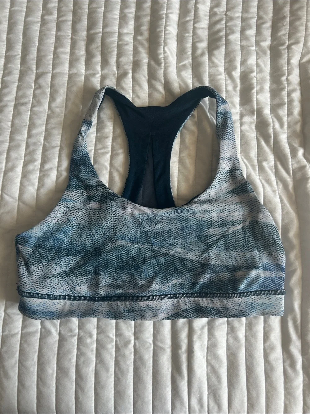 Lululemon Blue Patterned Racerback Sports Bra